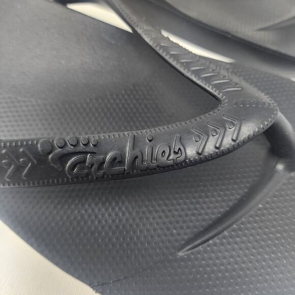 Archies Arch Support Flip Flops Men 13 Black Rubber Orthotic Sandals NWOT - Picture 3 of 13